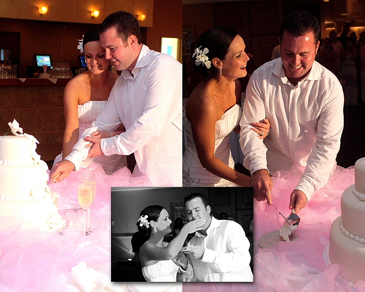 Pink wedding with beach theme Seashell wedding cake