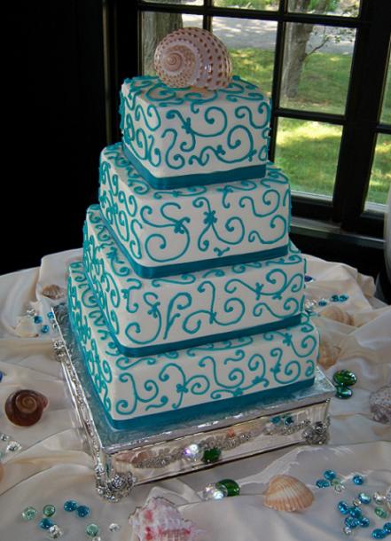 Teal+wedding+cakes+pictures